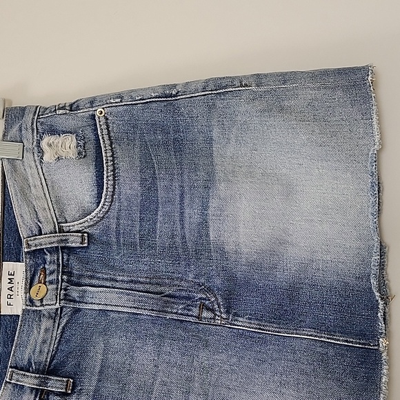 Frame Denim Skirts Women's Le Mini Raw Edge Denim Jean Skirt Size 27 - Picture 4 of 16